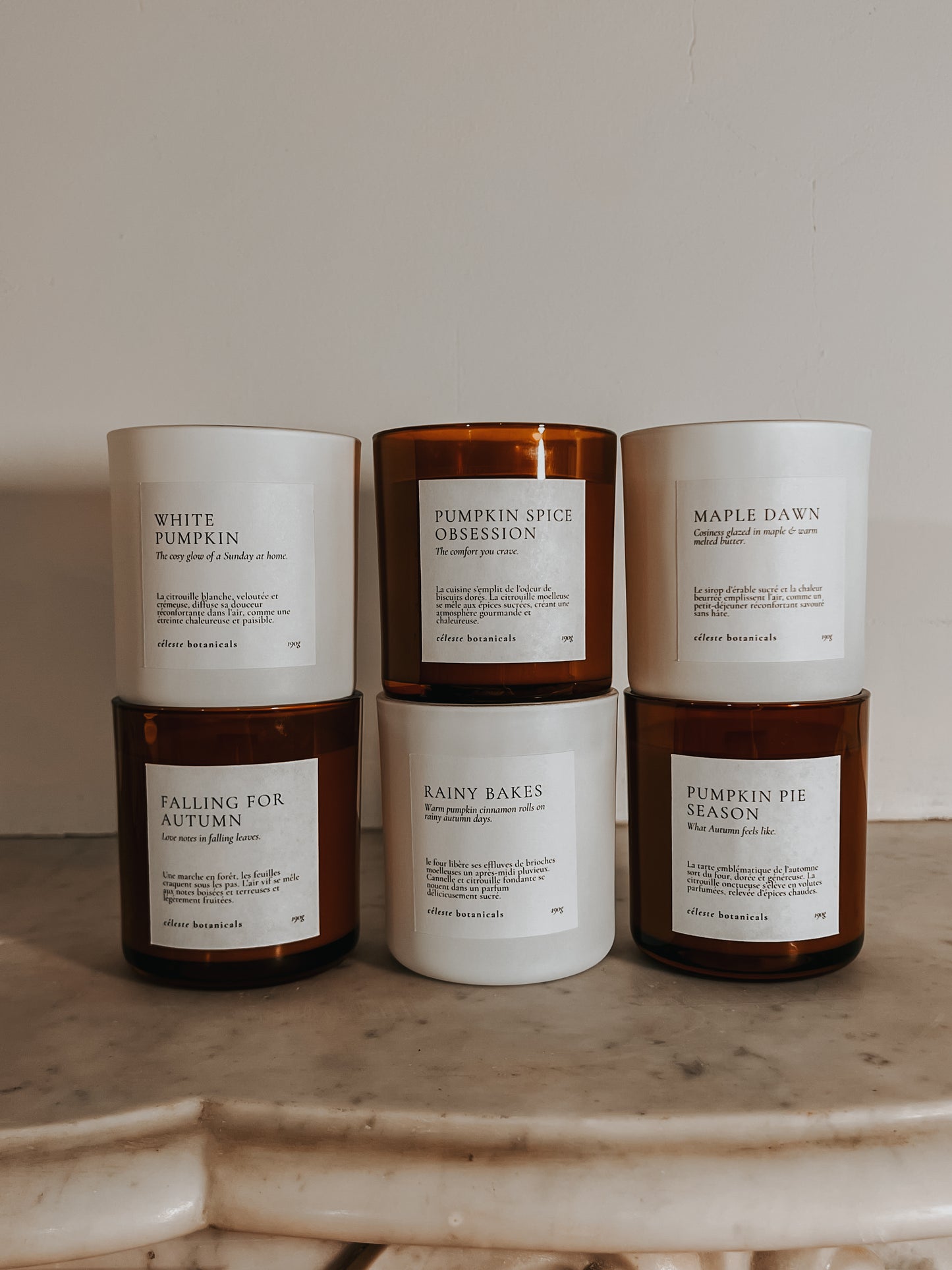 Coffret Bougies Automnales – Collection Complète (6 x 190g)