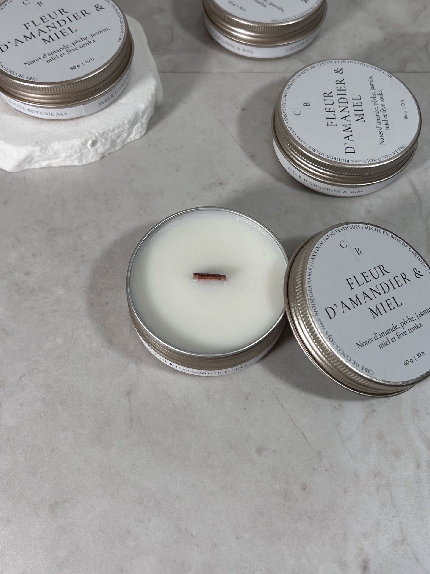 Bougie Parfumée Fleur d'Amandier & Miel - Céleste Botanicals - Bougies Parfumées
