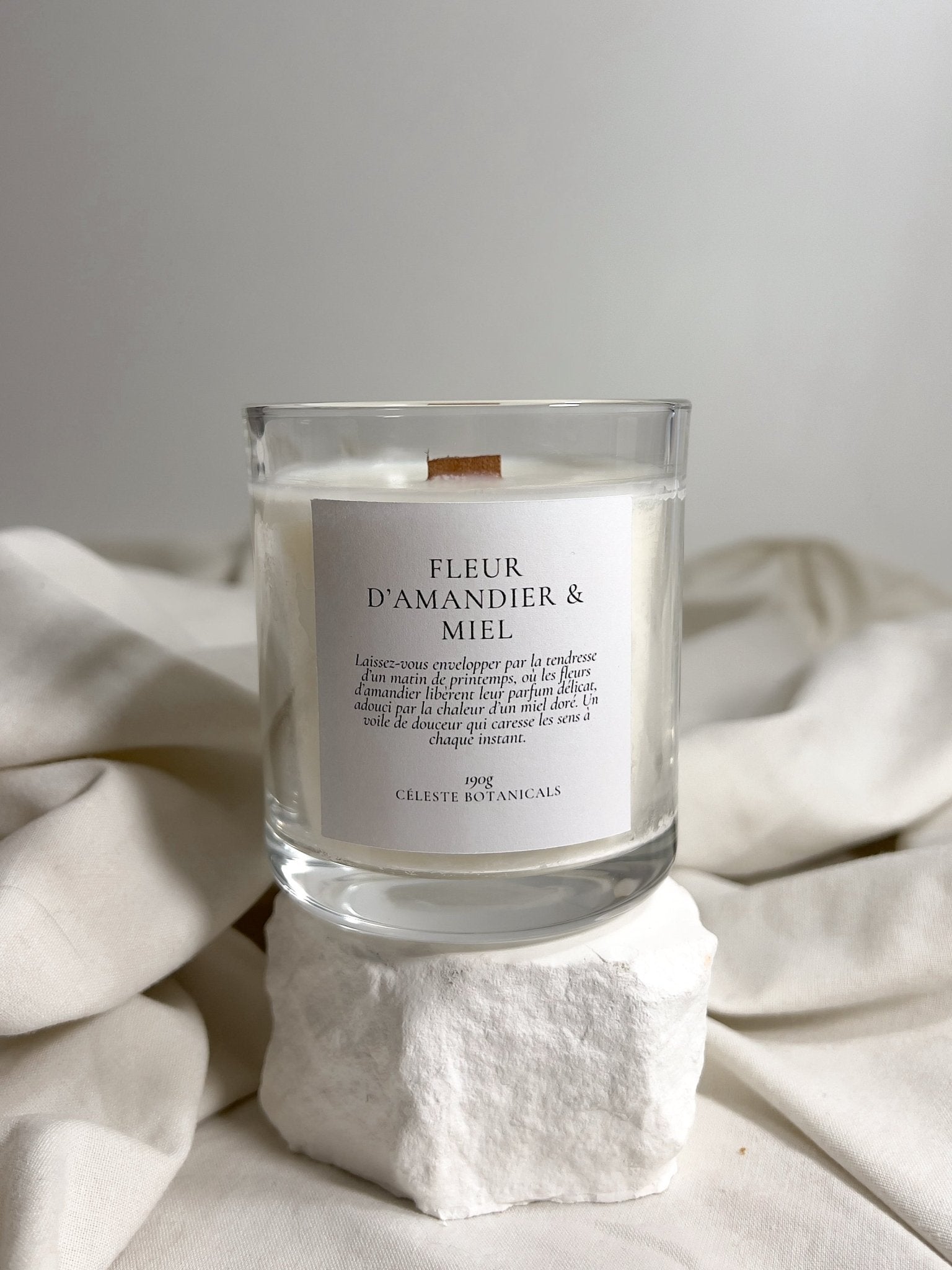 Bougie Parfumée Fleur d'Amandier & Miel 190g - Céleste Botanicals - Bougies Parfumées