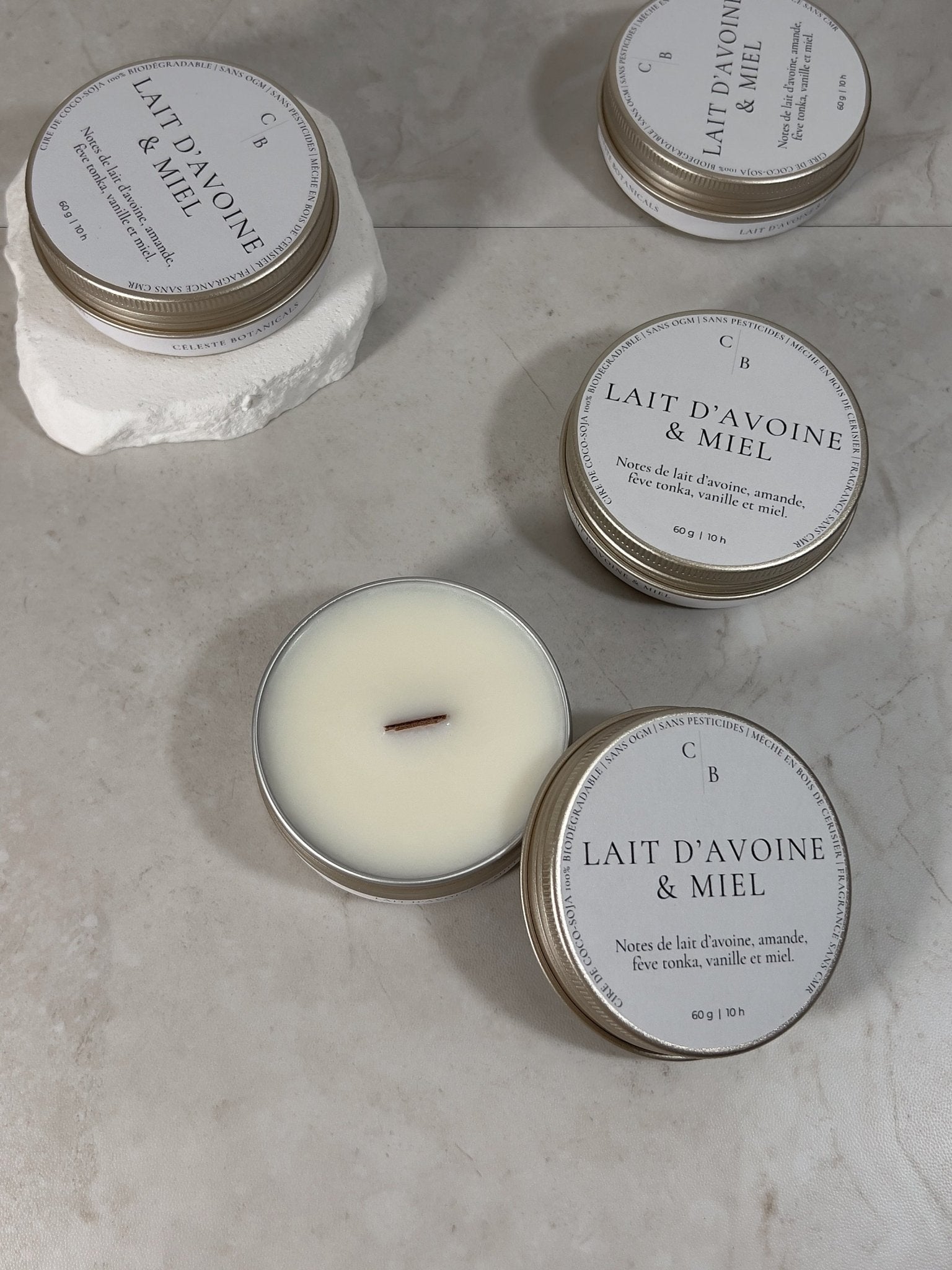 Bougie Parfumée Lait d'Avoine & Miel - Céleste Botanicals - Bougies Parfumées