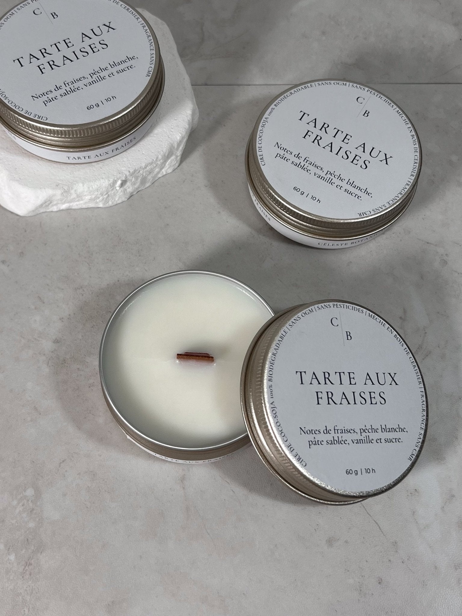 Bougie Parfumée Tarte Aux Fraises - Céleste Botanicals - Bougies Parfumées