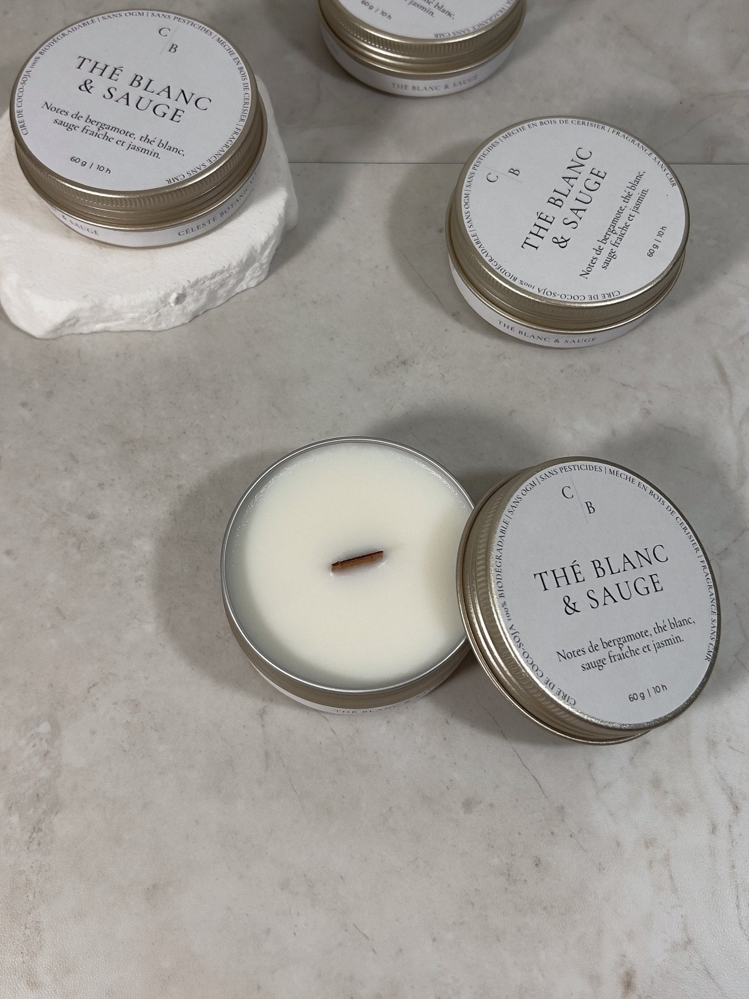 Bougie Parfumée Thé Blanc & Sauge - Céleste Botanicals - Bougies Parfumées