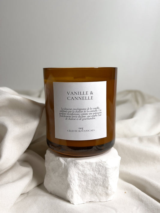 Bougie Parfumée Vanille & Cannelle 190g - Céleste Botanicals - Bougies Parfumées